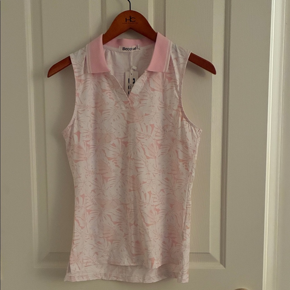 BECCA Light Pink Patterned Tank Top